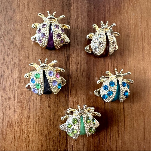 Set of Five Colorful Ladybug Pins - Picture 7 of 9